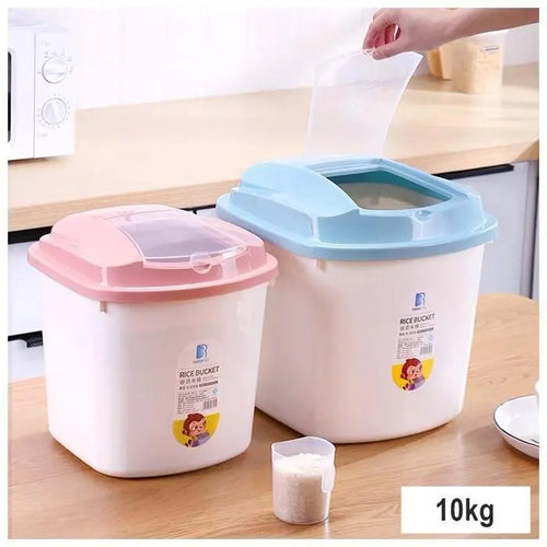 10kg Rice Storage Container with Flip Lid – Airtight, BPA-Free, Multi-Grain Organizer