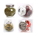 4-Piece Glass Jar Set (200ml) – Airtight Food & Spice Storage with Silver Lids