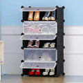 5-Cube Modular Shoe Organizer with Translucent Doors – Stackable Dustproof Shoe Rack