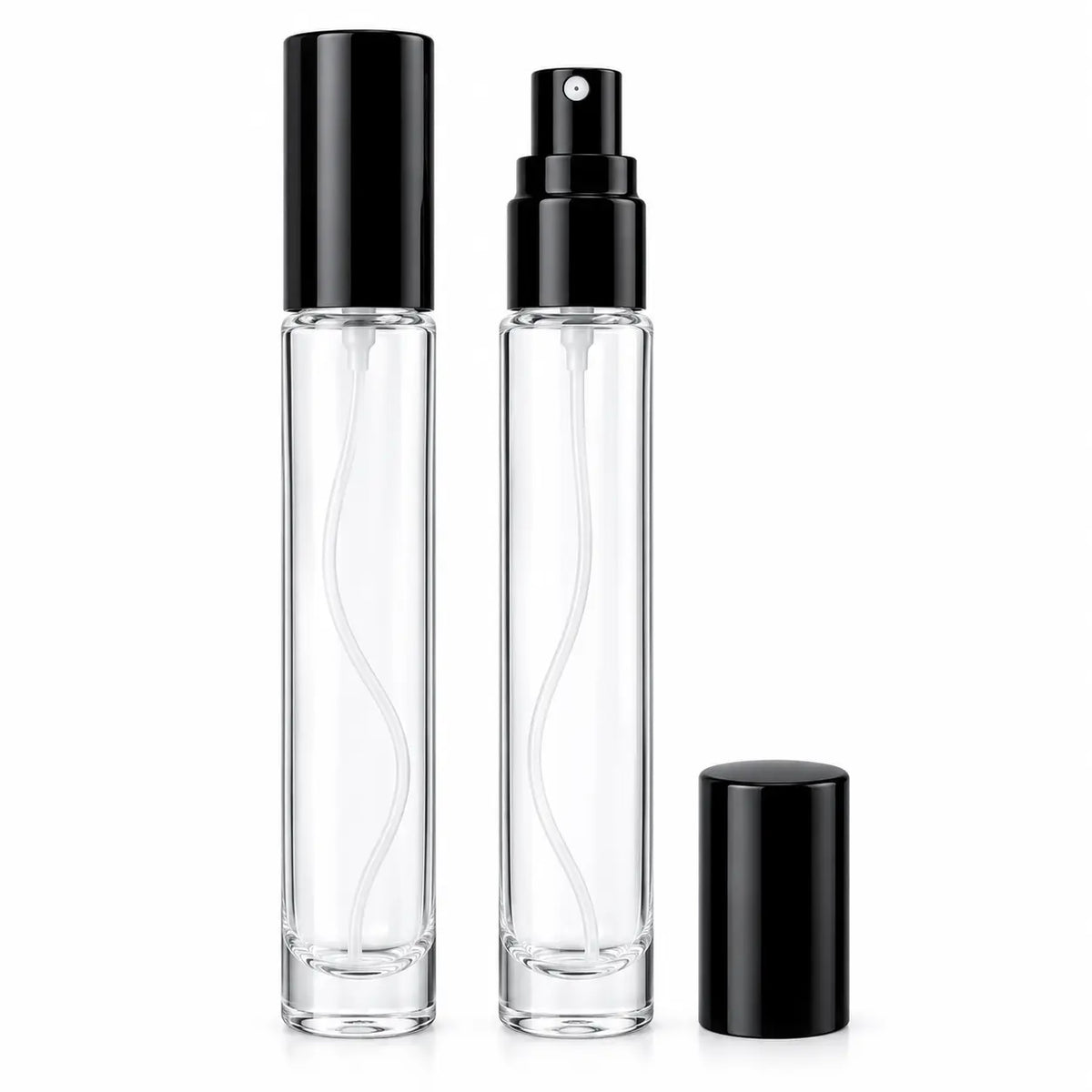 10ml Clear Glass Empty Perfume Spray Bottle with Gold Cap – Refillable Atomizer (1 Piece)