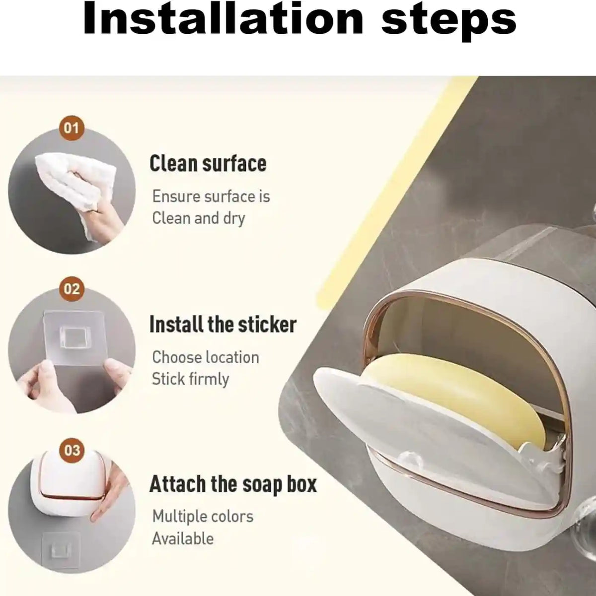 Wall Mounted Soap Holder – Space Saving Bathroom Soap Dish Random Color