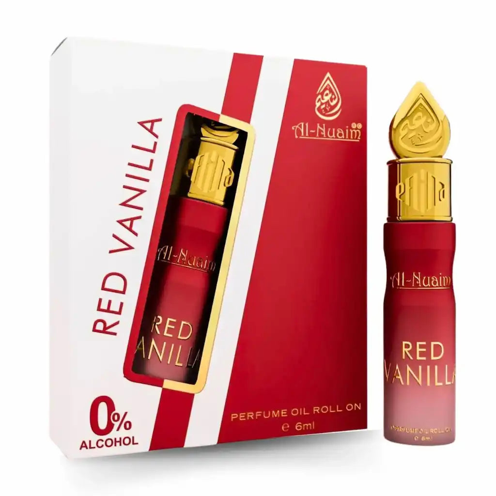 Al-Nuaim Red Vanilla Perfume Oil Roll-On | 0% Alcohol Long Lasting Attar (6ml)