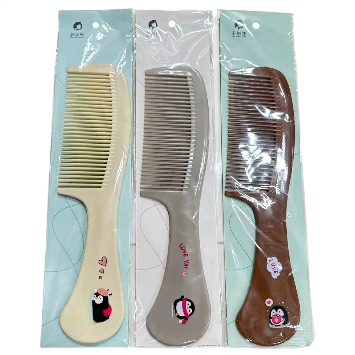 Cute Penguin Print Hair Comb | Fine Tooth Hair Care Comb