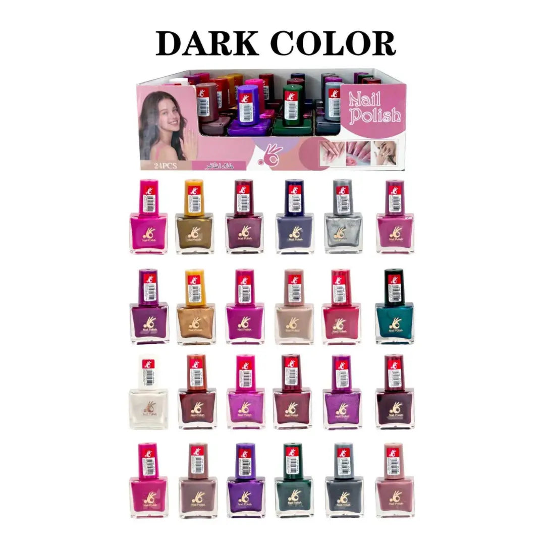Dark Color Nail Polish Set – 24 Rich & Bold Shades Collection – 10ml Each