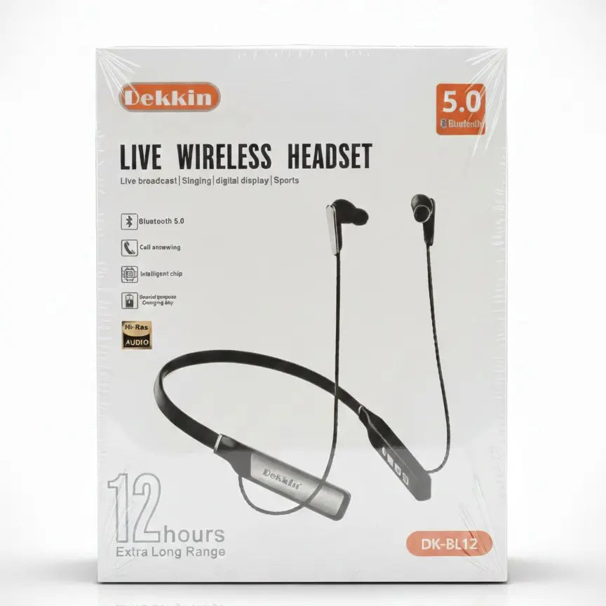 Dekkin DK-BL12 Live Wireless Headset – Bluetooth 5.0 (12H Playtime)