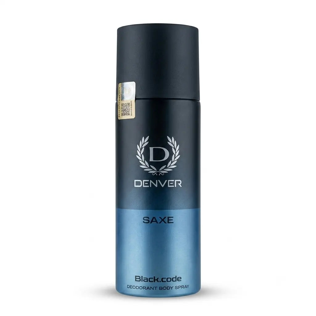 Denver Saxe Black Code Deodorant Body Spray 150ml | Long Lasting Freshness for Men