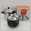 Diamond Deluxe 6-Plate Idly Cooker – Heavy Silver Stainless Steel (24 Idly)