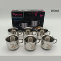 Double Wall Stainless Steel Tea & Coffee Cups 6pcs – 100ml