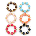 Elegant 12-Piece Beaded Ring Set with Gold Accents | Chic Stackable Fashion Jewelry