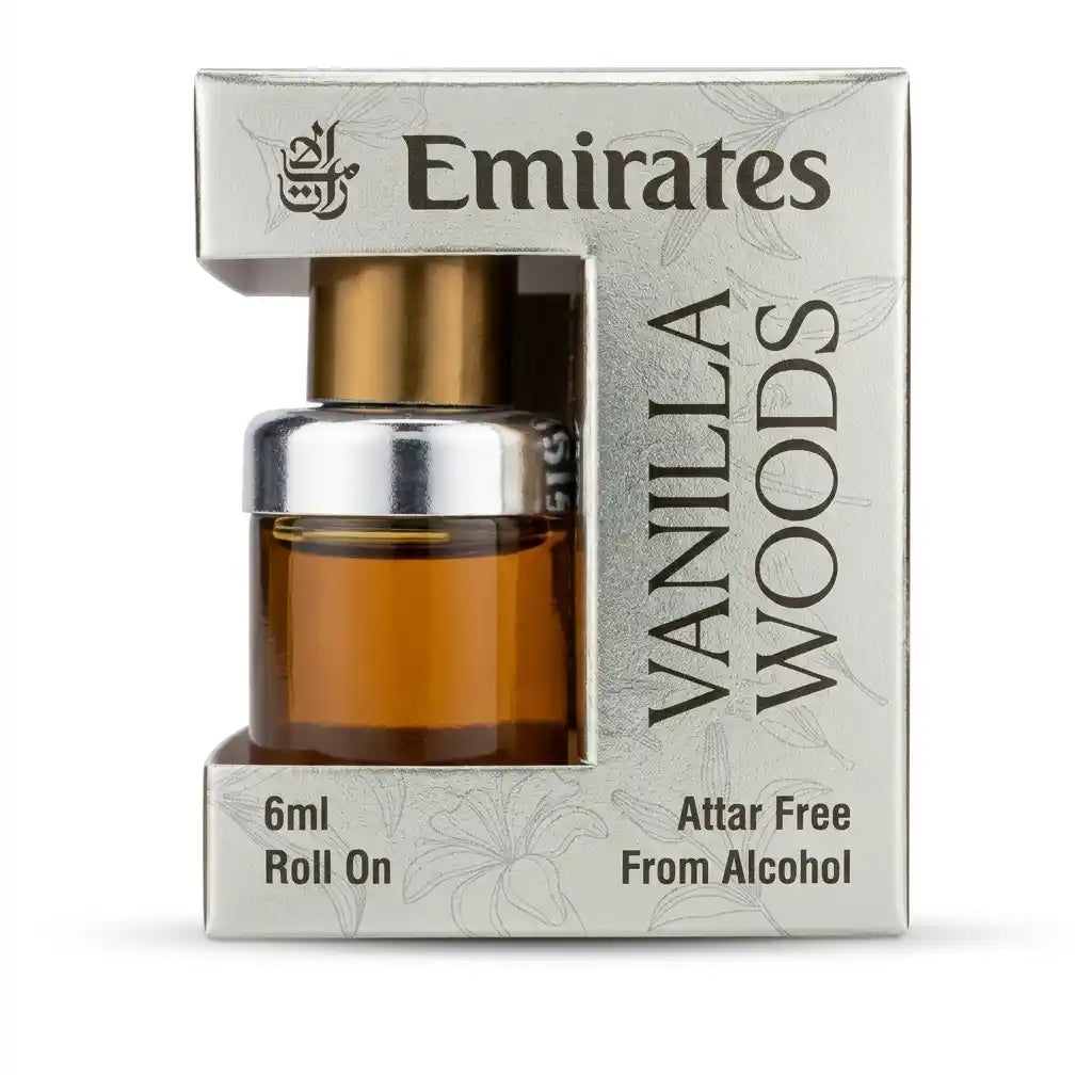 Emirates Vanilla Woods Attar Perfume Oil 6ML Roll On – Alcohol-Free Long Lasting Fragrance