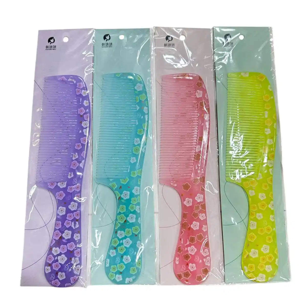 Floral Printed Hair Comb – 1 Piece (Random Color)