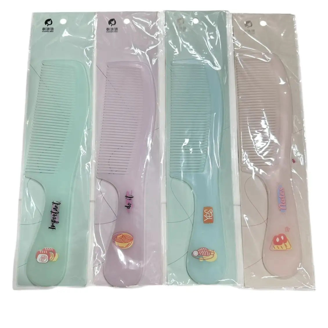 Frosted Pastel Hair Comb | Cute Printed Handle Comb
