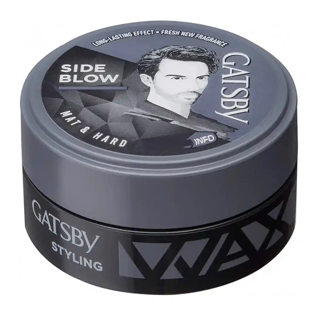 Gatsby Styling Wax Side Blow 25g – Matte & Hard Finish Hair Wax for Men