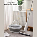 Hands-Free Sponge Mop with Folding Bucket – 360° Rotating Floor Cleaner