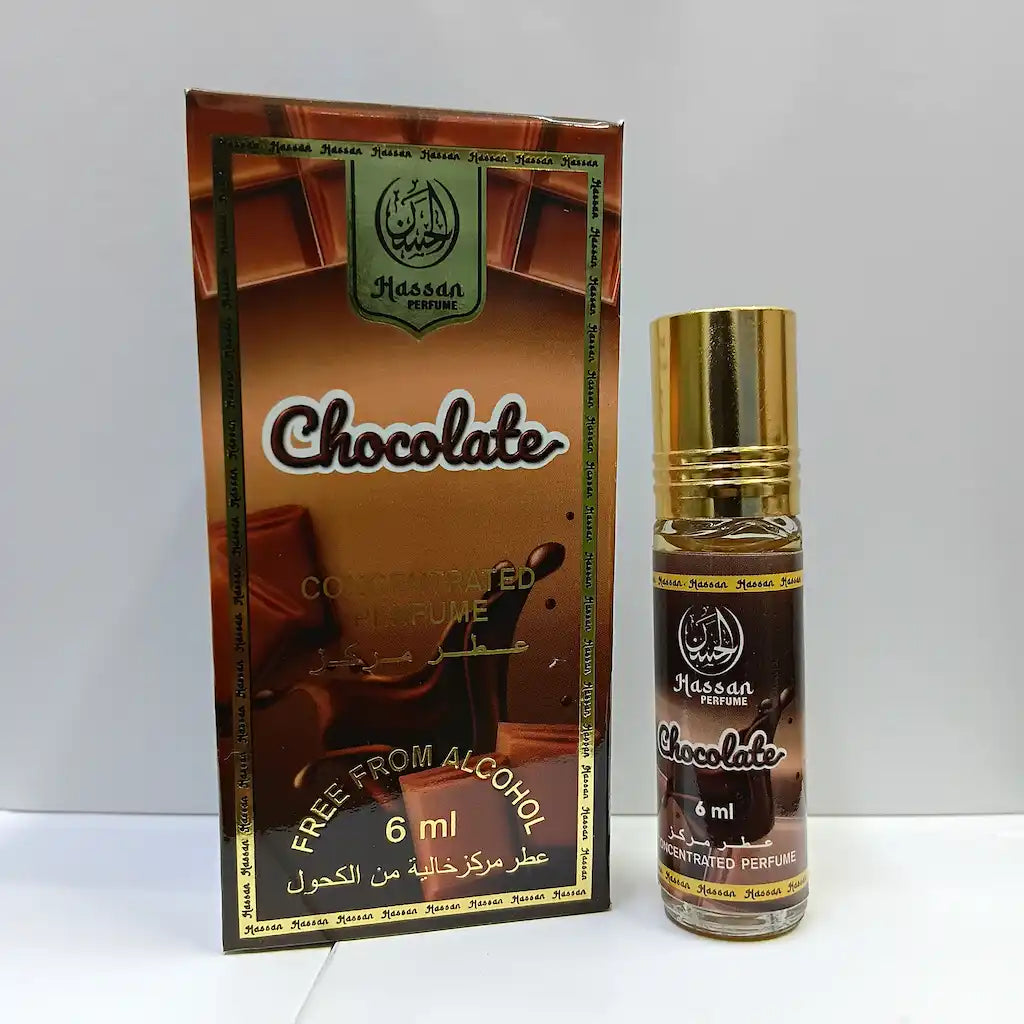 Hassan Chocolate Perfume Oil Roll-On | 6ml Alcohol-Free Concentrated Attar