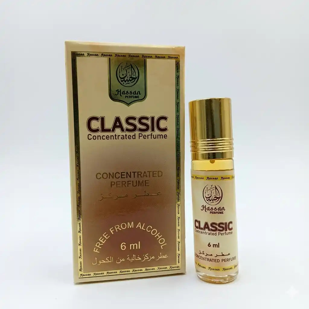 Hassan Classic Perfume Oil Roll-On | 6ml Alcohol-Free Concentrated Attar