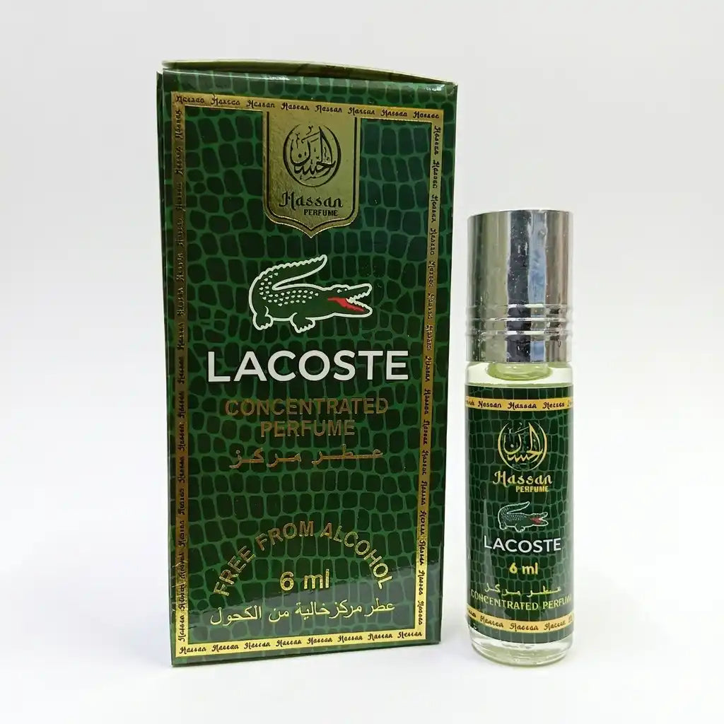 Hassan Lacoste Perfume Oil Roll-On | 6ml Alcohol-Free Concentrated Attar