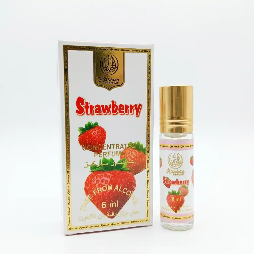 Hassan Strawberry Perfume Oil Roll-On | 6ml Alcohol-Free Concentrated Attar