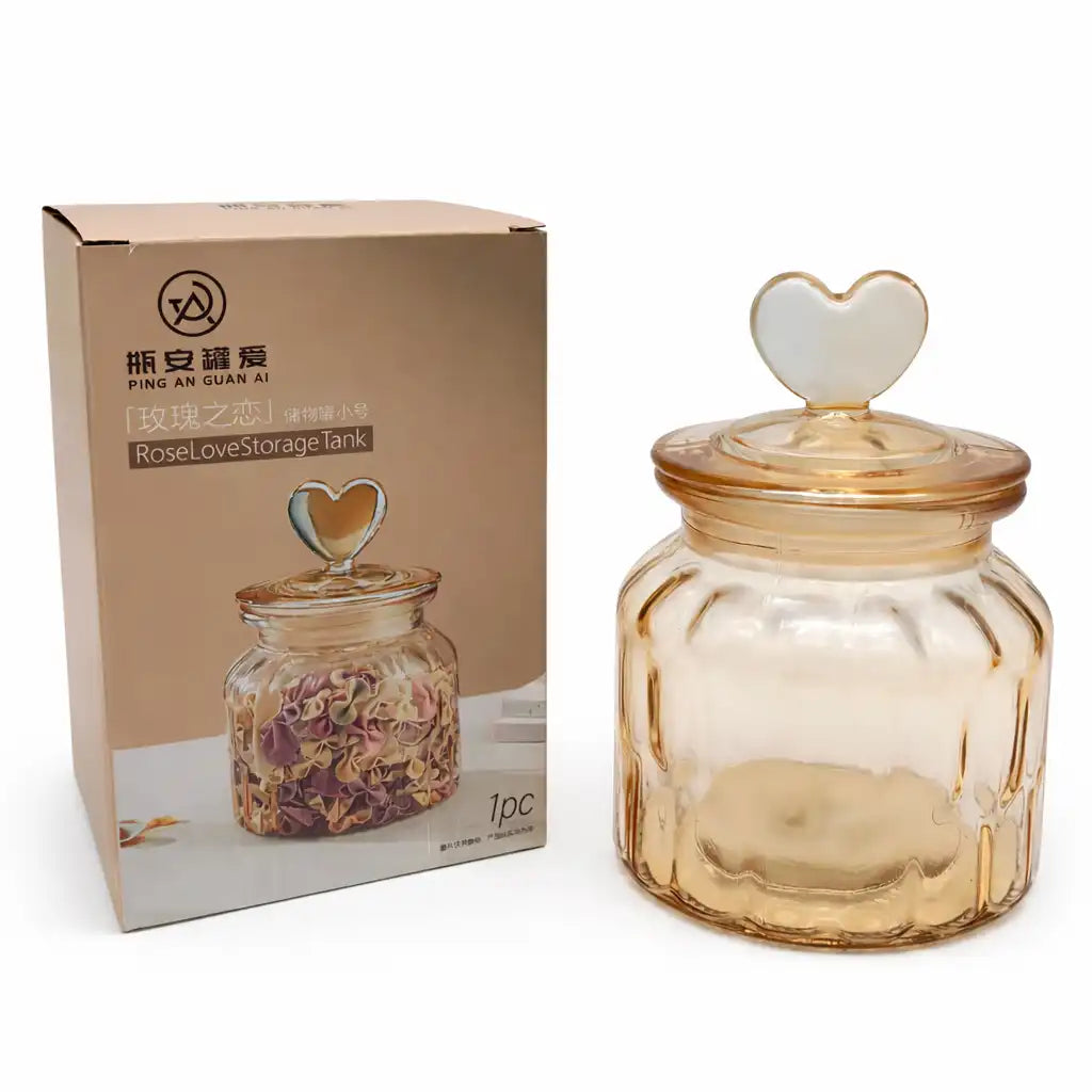 Heart Lid Glass Storage Jar – 650ml