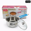 Heavy Stainless Steel Saucepan with Glass Lid – 17cm