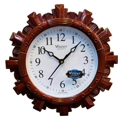 Plastic Sunburst Vintage Wall Clock 10 Inch