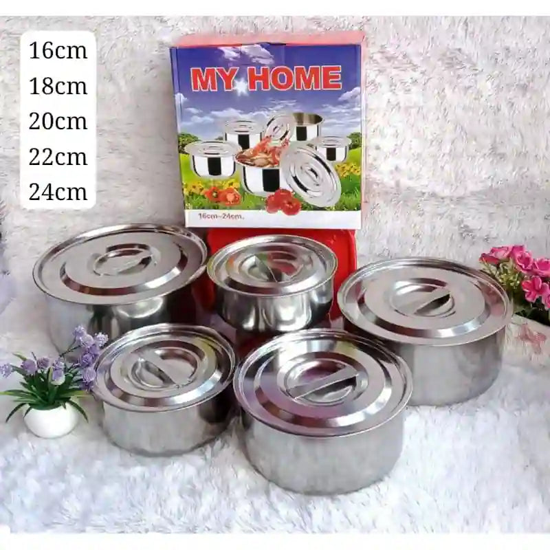 Stainless Steel Cookware Set of 5 Pieces