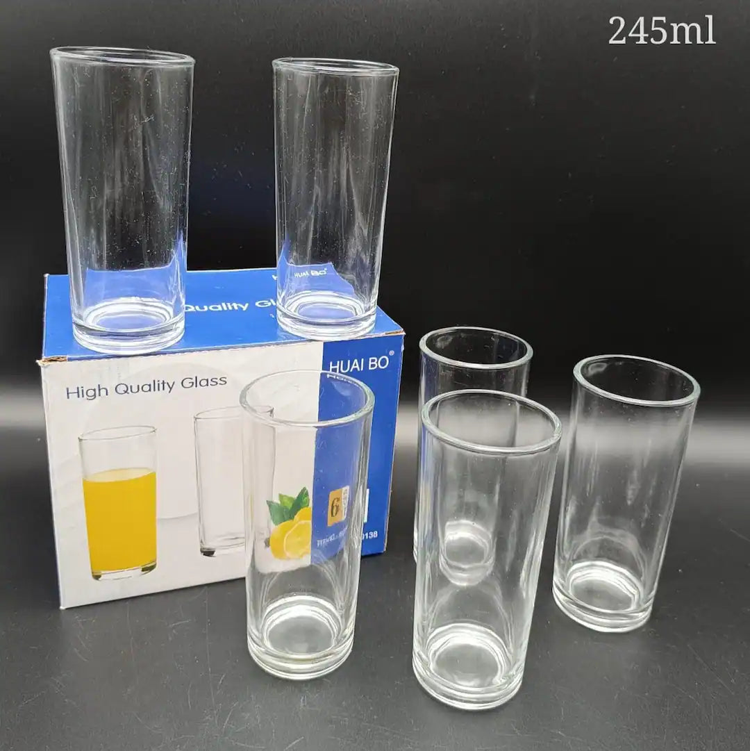 245ml Clear Glass Tumblers - Set of 6