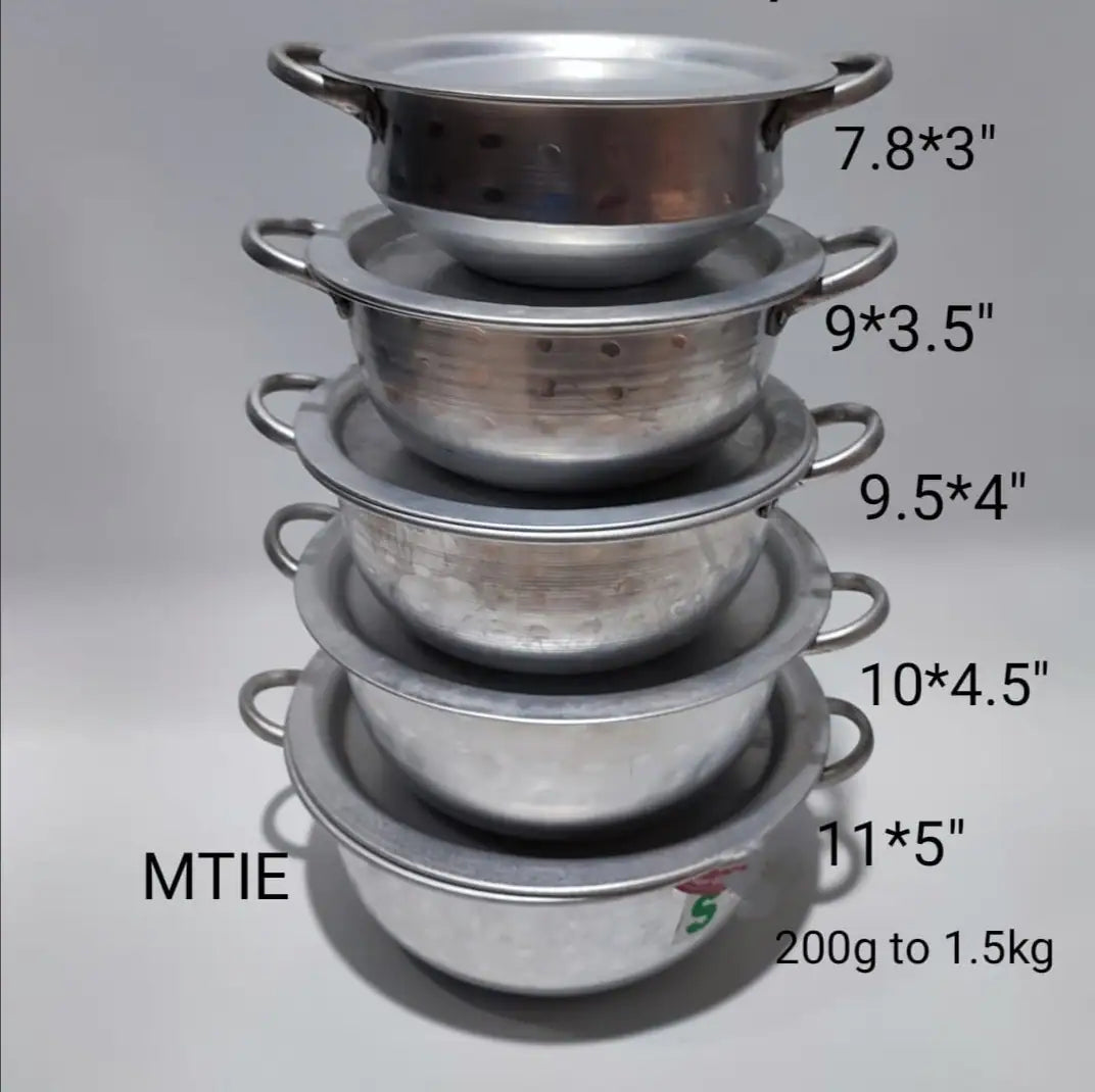 Aluminum Cookware Set 200g to 1.5kg - 5 Pieces