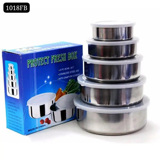 5-Piece Stainless Steel Food Storage Container Set