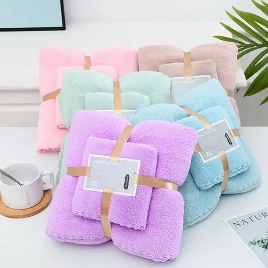 Pastel Color 2 in 1 Towel Set - Soft and Absorbent