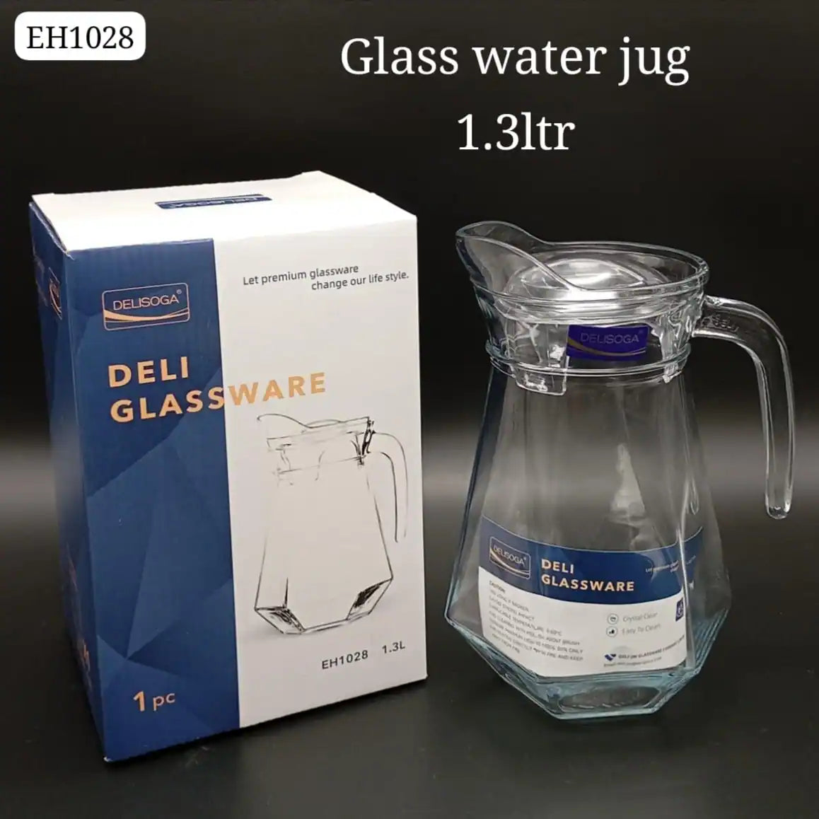 Deli Glassware Glass Water Jug - 1.3L