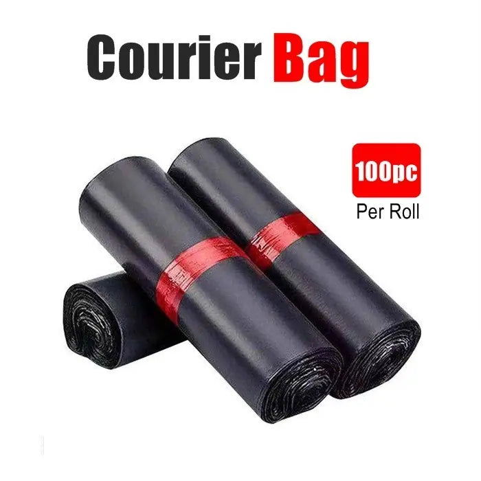 Black Courier Bags - 100 Pieces Per Roll