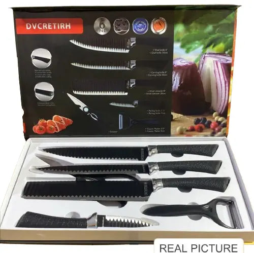 6-Piece Kitchen Utensil Set - Knives, Scissors and Peeler