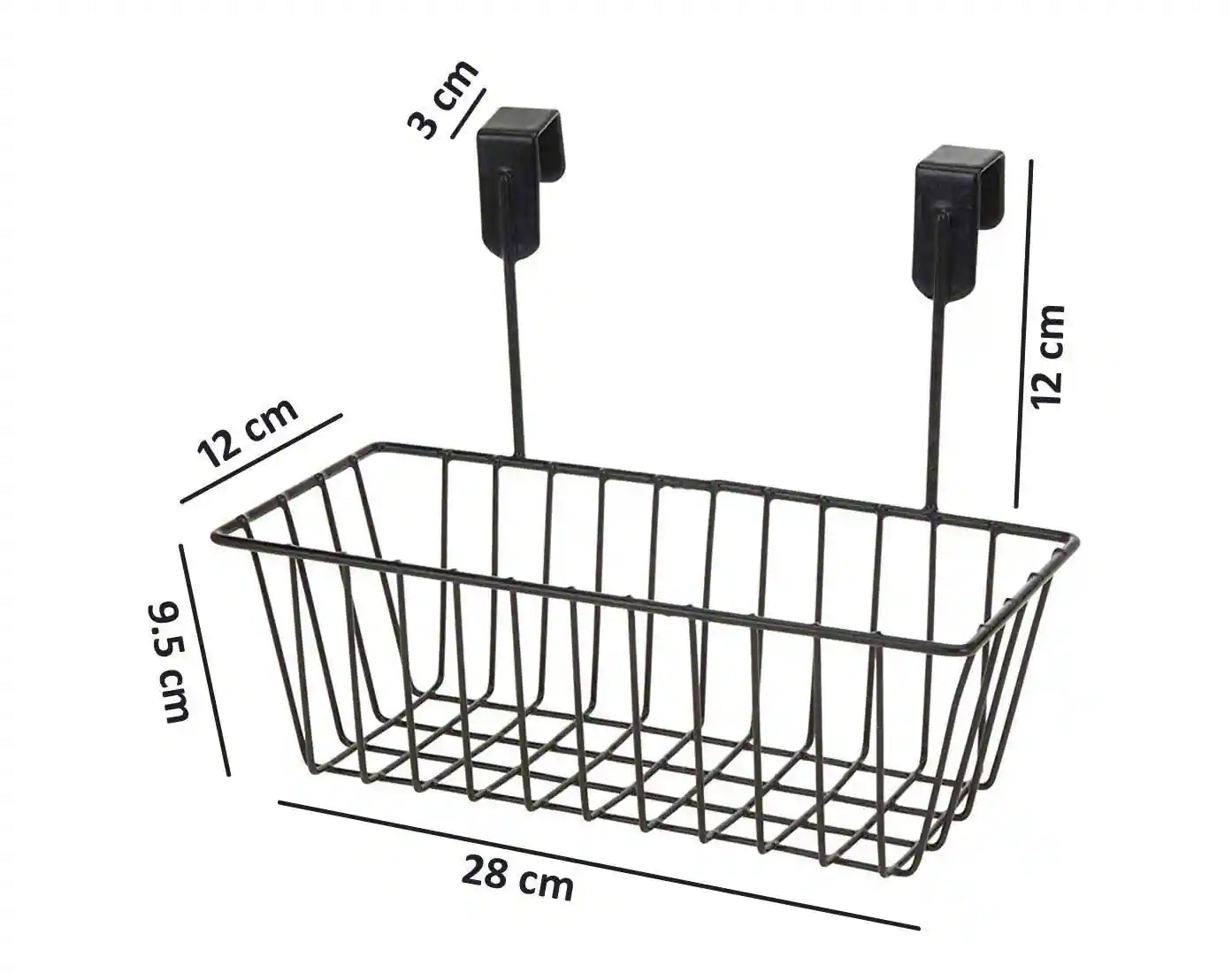 Black Wire Basket - Side Cabinet Storage Organizer