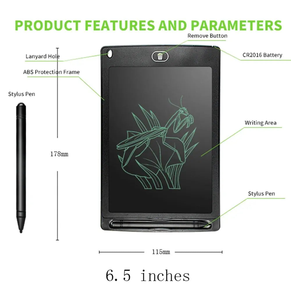 6.5" LCD Writing Tablet - Single Color with Stylus