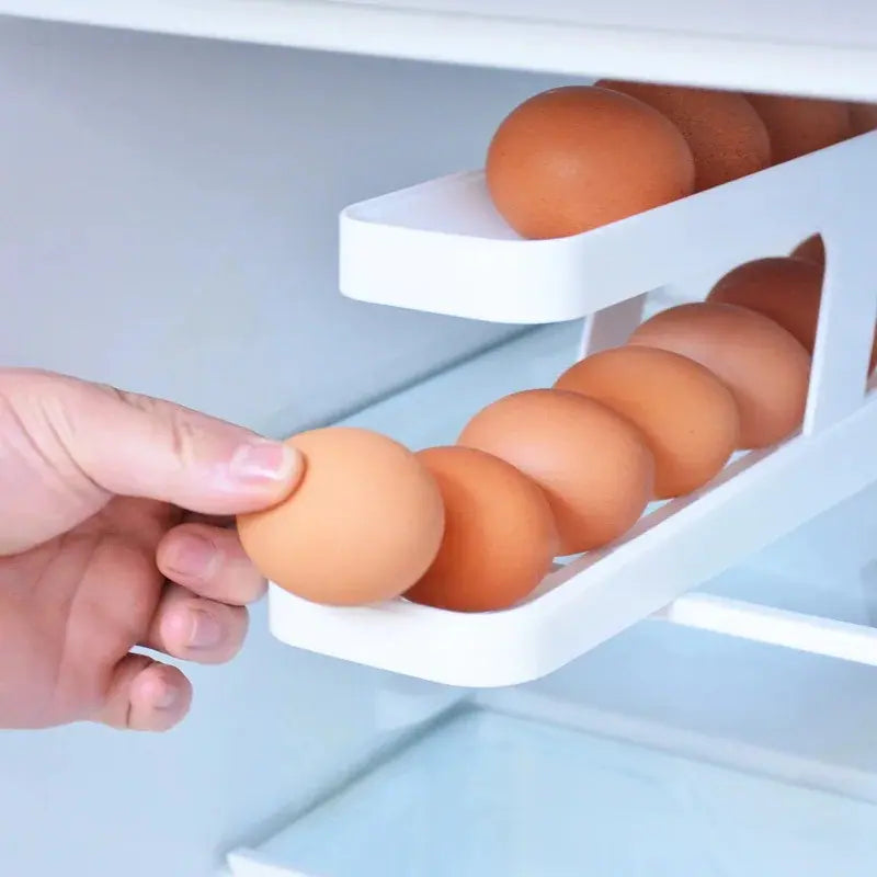 Gravity-Fed Egg Dispenser - Two-Level Rolling Track Design