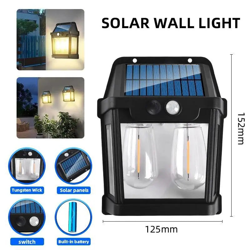 Solar Wall Light - Tungsten Wick Bulb