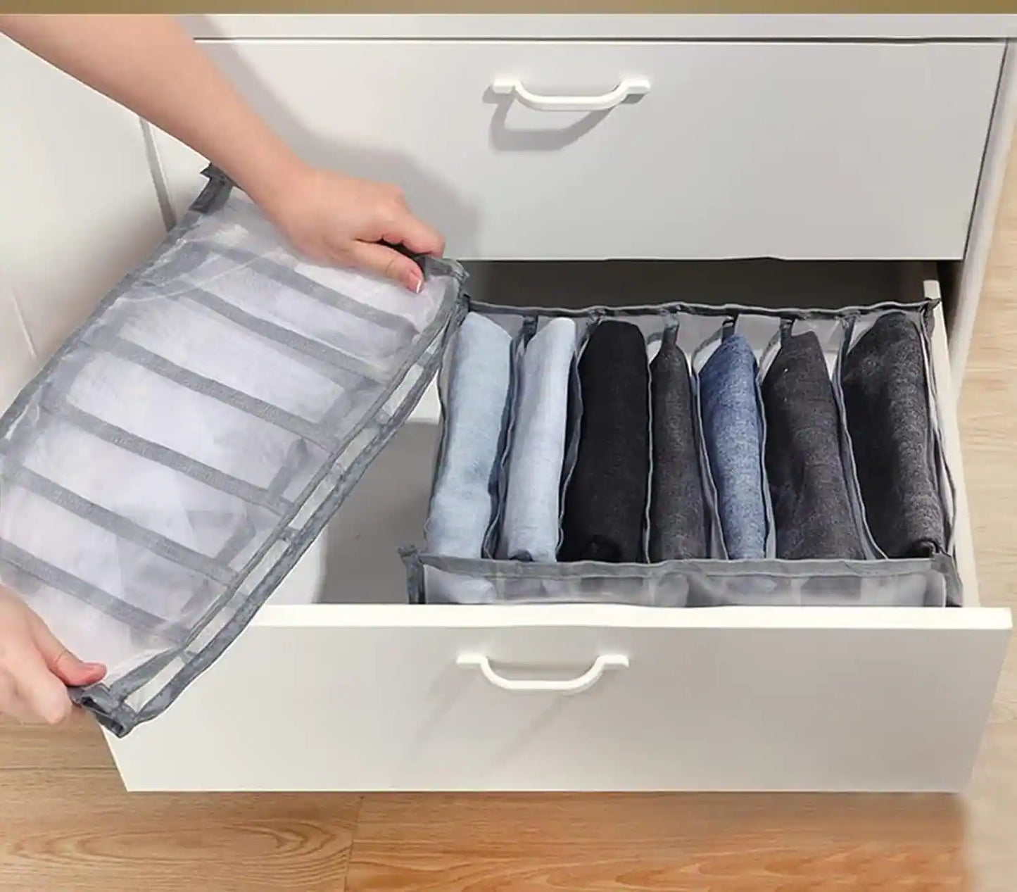 Fabric Storage Organizer - 7 Compartments for Clothes