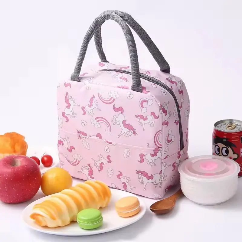 Insulated Lunch Box Bag - Unicorn Pattern