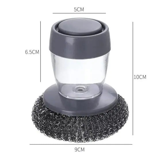 Dish Scrubber with Built-In Soap Dispenser