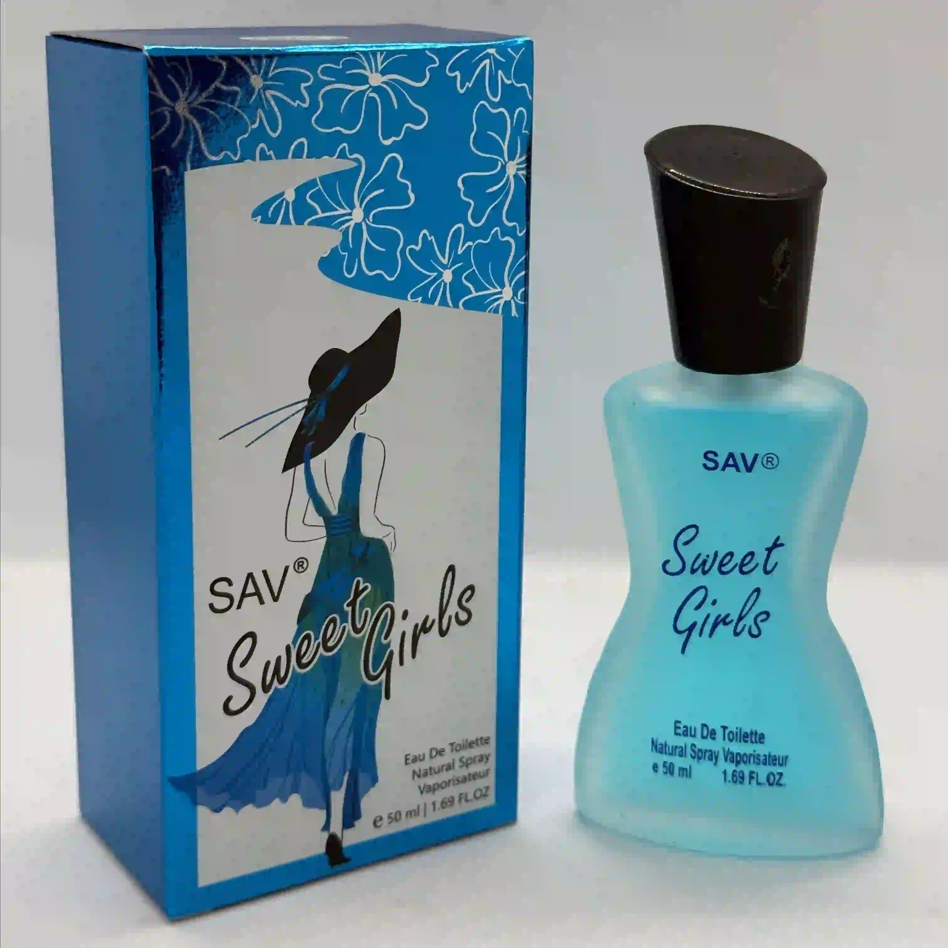 SAV Sweet Girls Eau De Toilette - 50ml, Light Blue Bottle