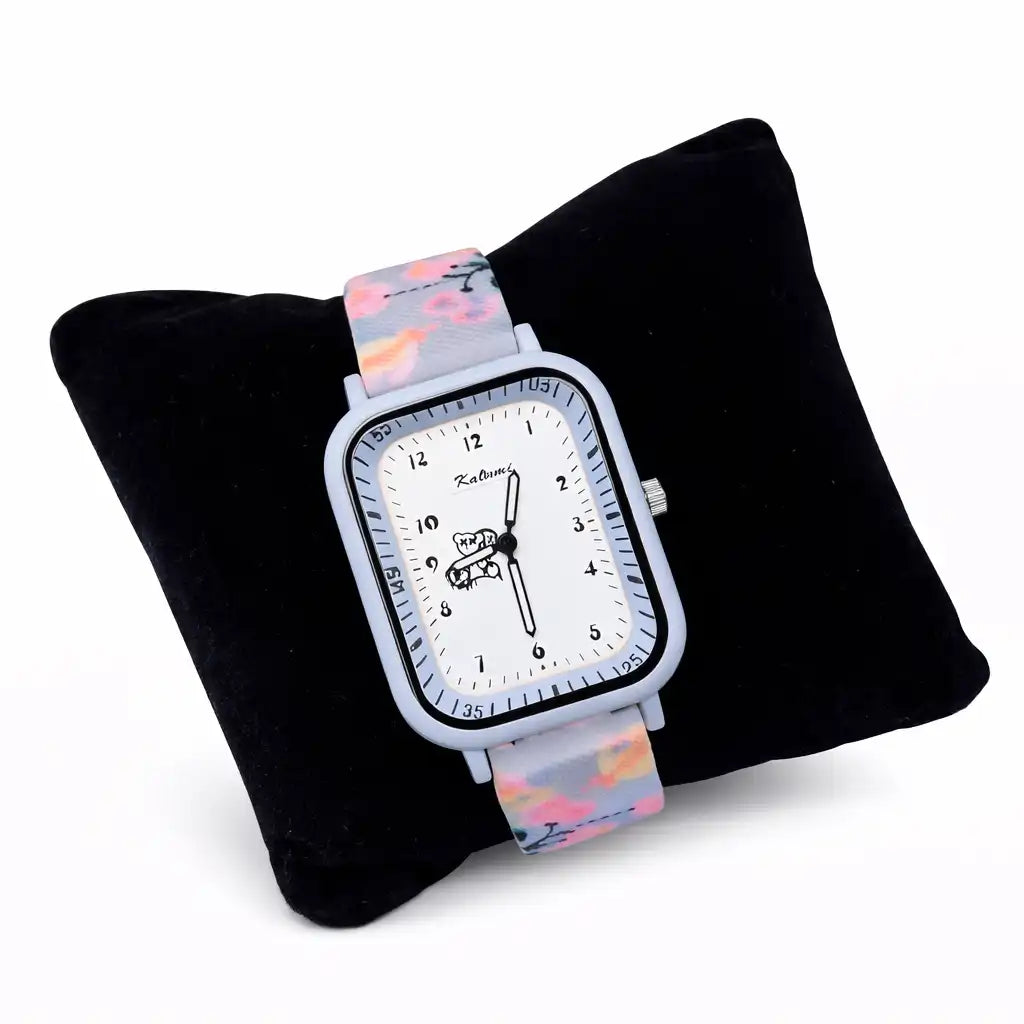 Kalami Square Dial Printed Strap Casual Watch – Stylish Everyday Wear