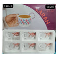 LARAH 6-Piece Tea Cup Set (145ml) – Elegant Floral Design