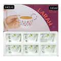 LARAH 6-Piece Tea Cup Set (145ml) – Elegant Green Leaf Design