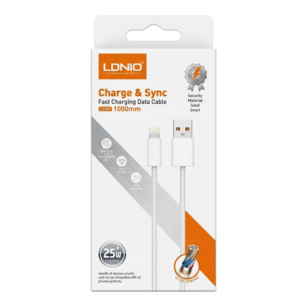 LDNIO LS901 USB to Lightning Fast Charging & Data Cable 1M (25W)