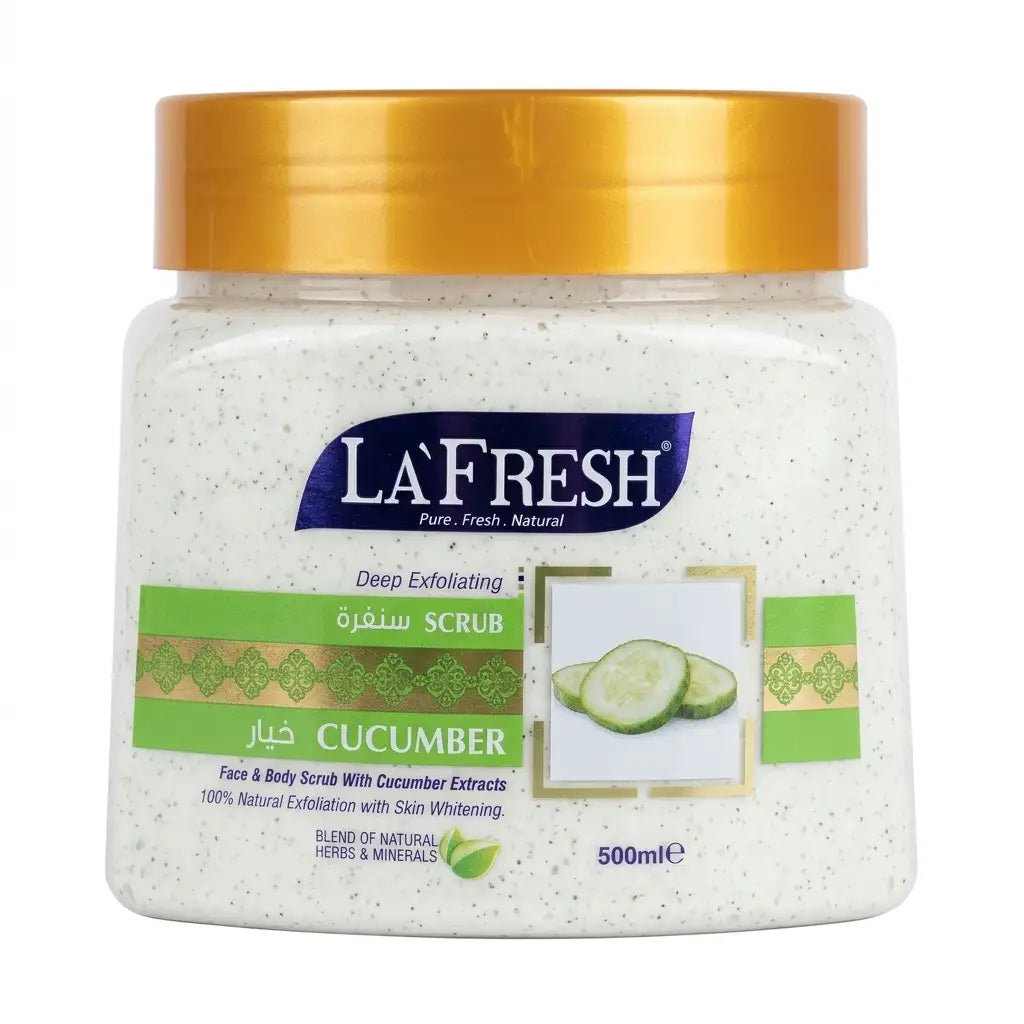 La'Fresh Cucumber Deep Exfoliating Face & Body Scrub – 500ml