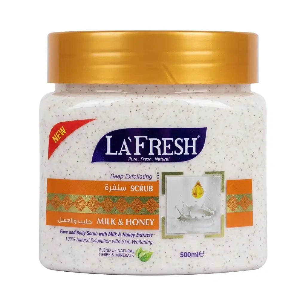 La'Fresh Milk & Honey Deep Exfoliating Face & Body Scrub – 500ml