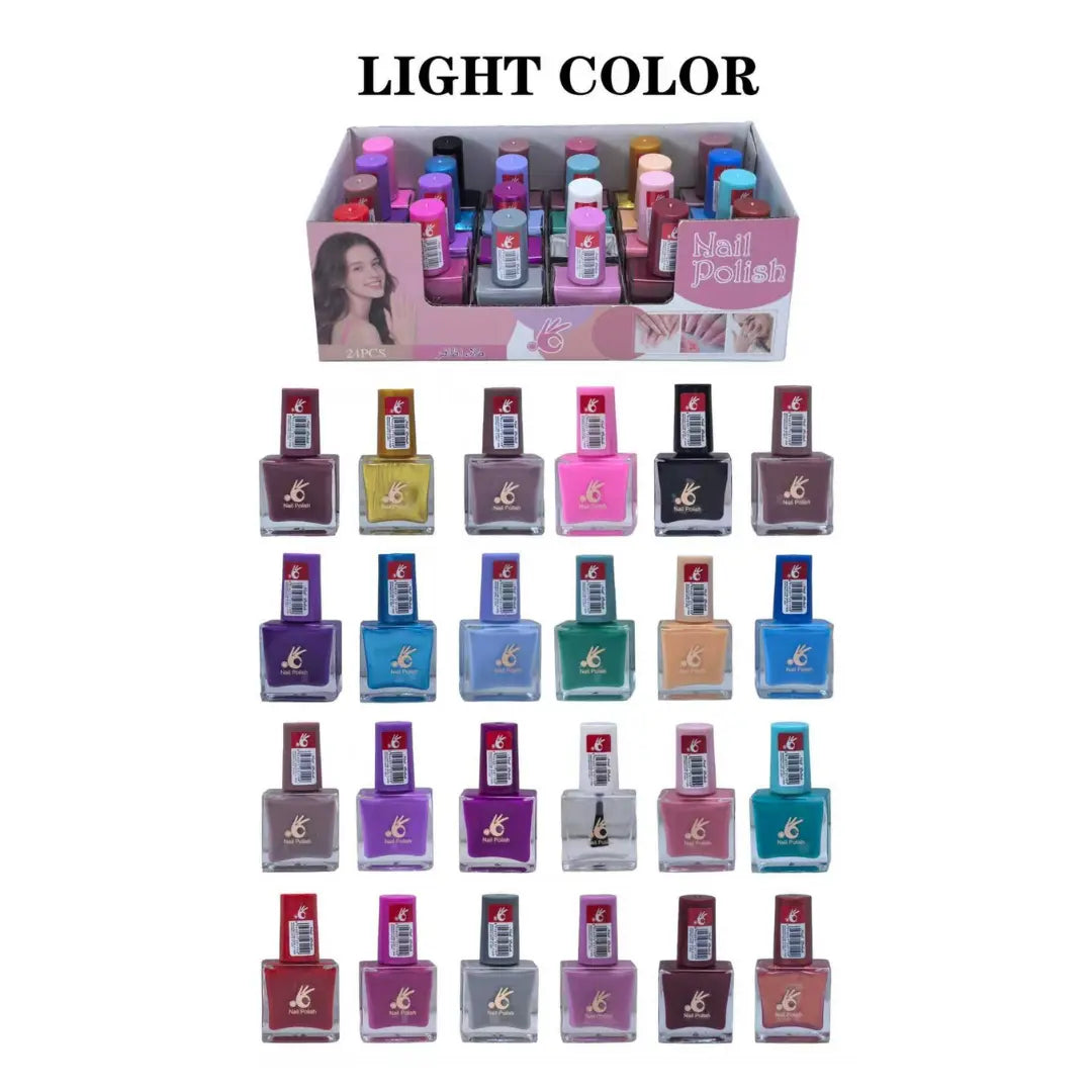 Light Color Nail Polish Set – 24 Fresh & Vibrant Shades Collection – 10ml Each