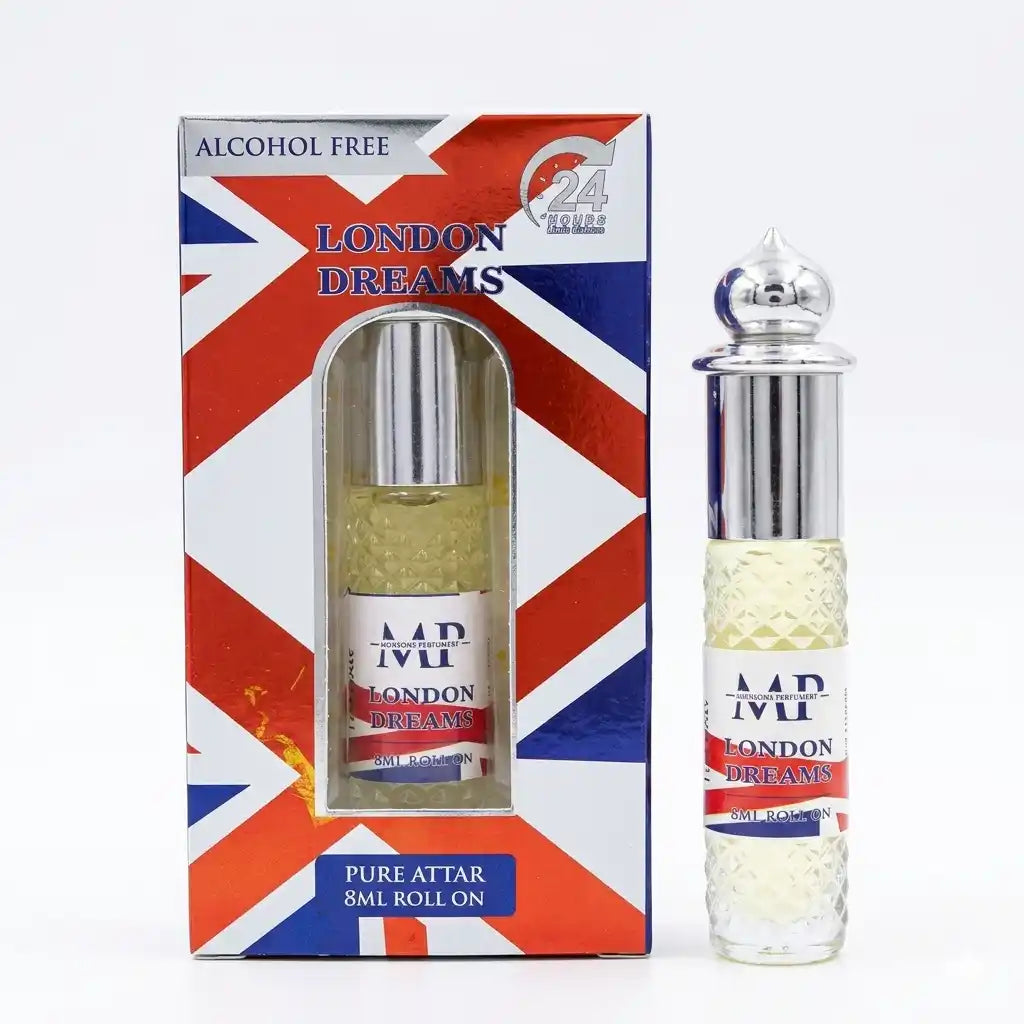 London Dreams Concentrated Pure Attar – 8ml Long-Lasting Alcohol-Free Roll-On