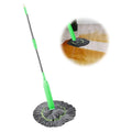 Long Handle Round Floor Mop | Strong Absorbent Bamboo Fiber Head